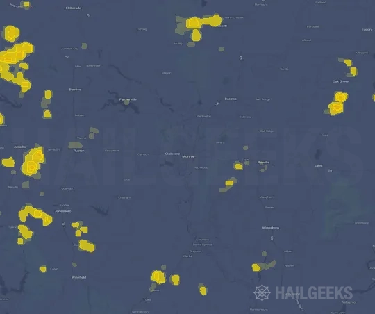 Hail map for Monroe, LA