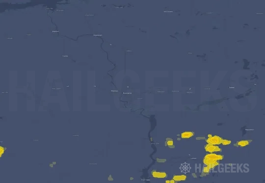 Hail map for Bismarck, ND