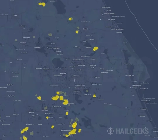Hail map for Orlando, FL