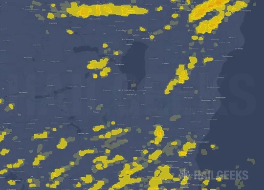 Hail map for Fond du Lac, WI