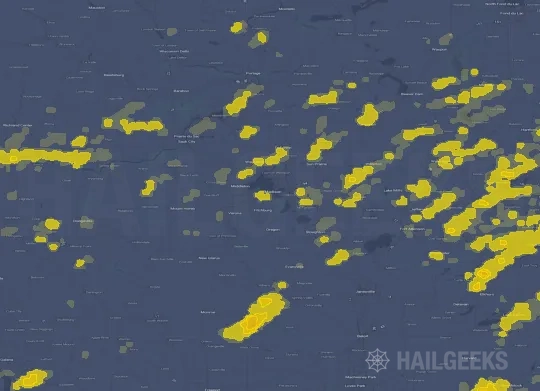 Hail map for Madison, WI