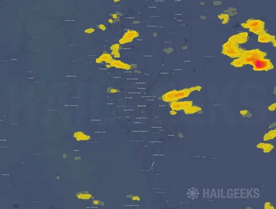 Hail map for Denver, CO