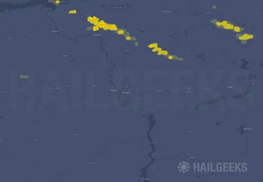 Hail map for Bismarck, ND