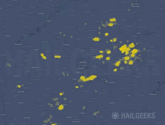 Hail map for Springfield, IL