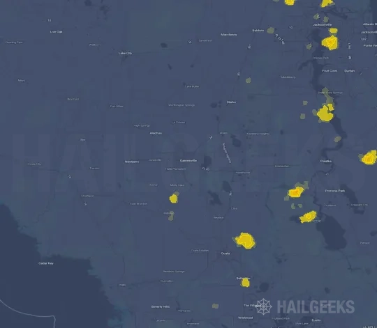 Hail map for Gainesville, FL