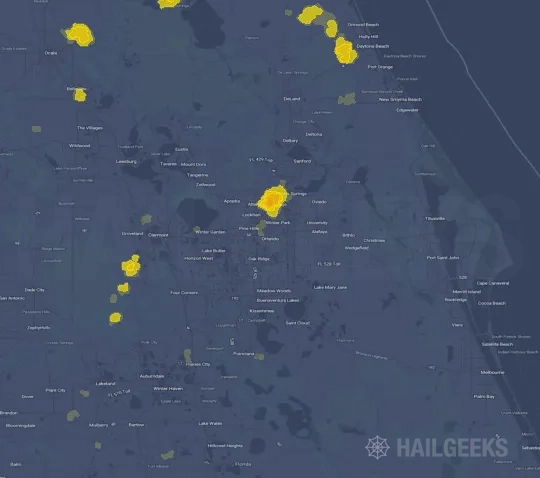 Hail map for Orlando, FL