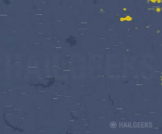 Hail map for Texarkana, AR