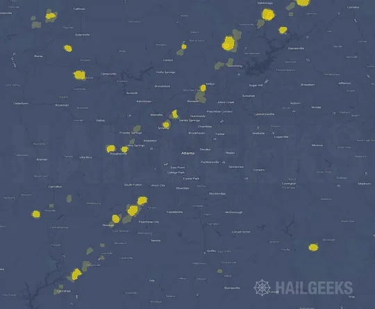 Hail map for Atlanta, GA