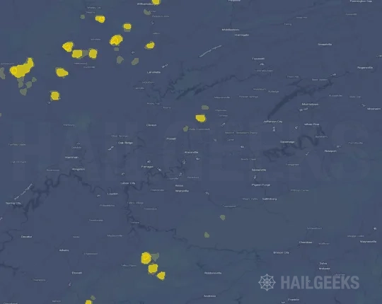 Hail map for Knoxville, TN