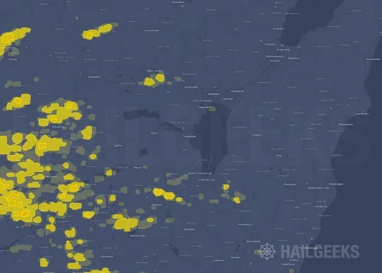 Hail map for Oshkosh, WI