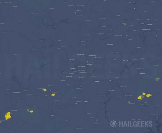 Hail map for Birmingham, AL