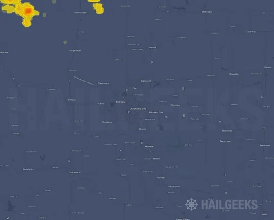 Hail map for Oklahoma City, OK