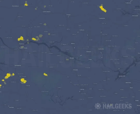 Hail map for Decatur, AL