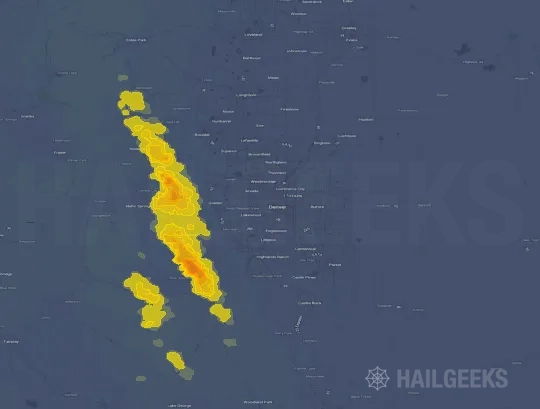 Hail map for Denver, CO