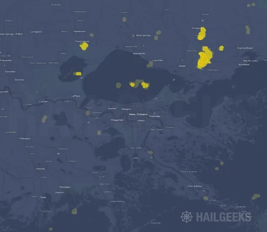 Hail map for New Orleans, LA