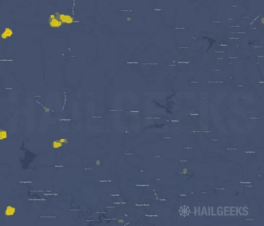 Hail map for Killeen, TX