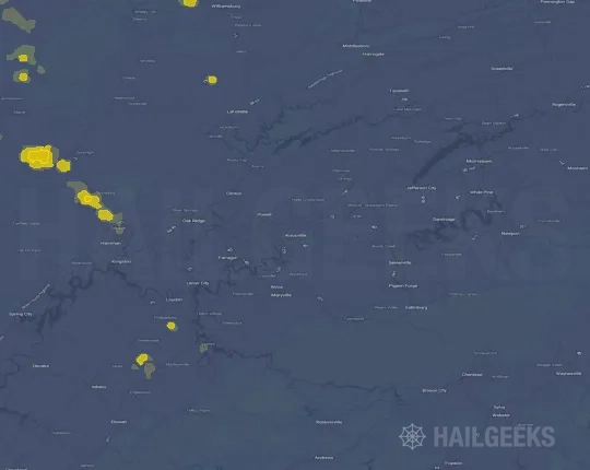 Hail map for Knoxville, TN