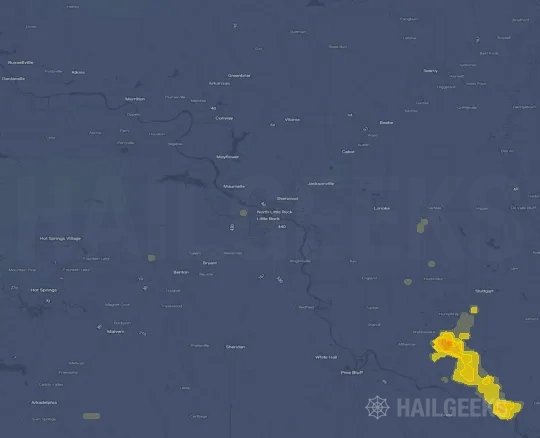 Hail map for Little Rock, AR