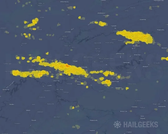 Hail map for Knoxville, TN