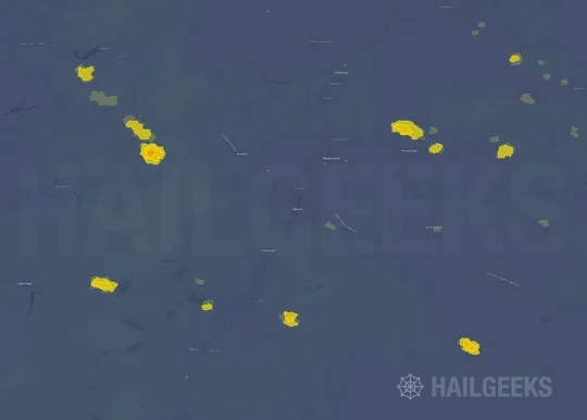 Hail map for Bend, OR