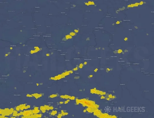 Hail map for Huntington, WV