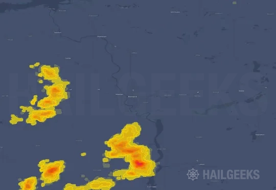Hail map for Bismarck, ND