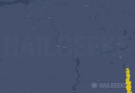 Hail map for Bismarck, ND