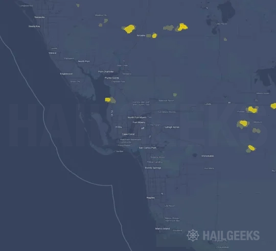 Hail map for Fort Myers, FL