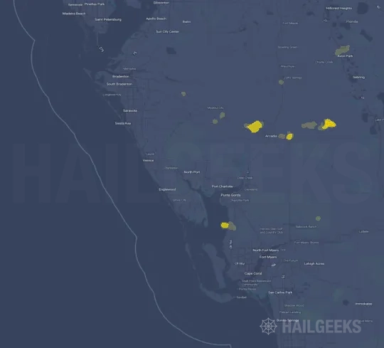 Hail map for North Port, FL