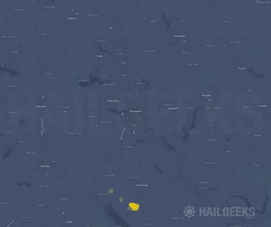 Hail map for Shreveport, LA
