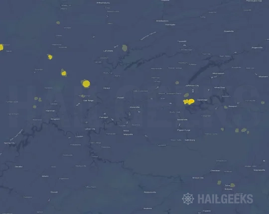 Hail map for Knoxville, TN