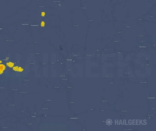 Hail map for Meridian, MS