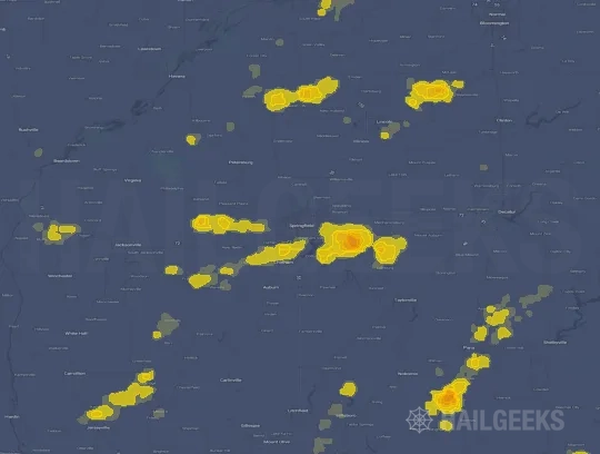Hail map for Springfield, IL
