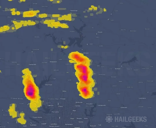 Hail map for Sherman, TX