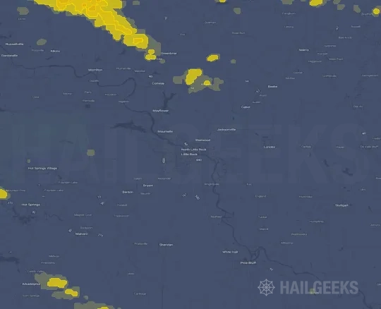 Hail map for Little Rock, AR