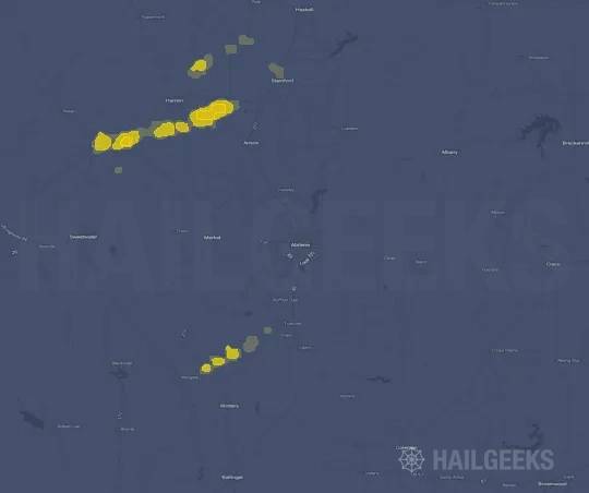 Hail map for Abilene, TX