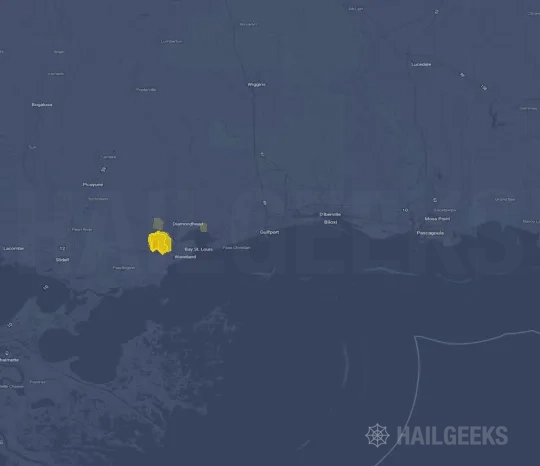Hail map for Gulfport, MS