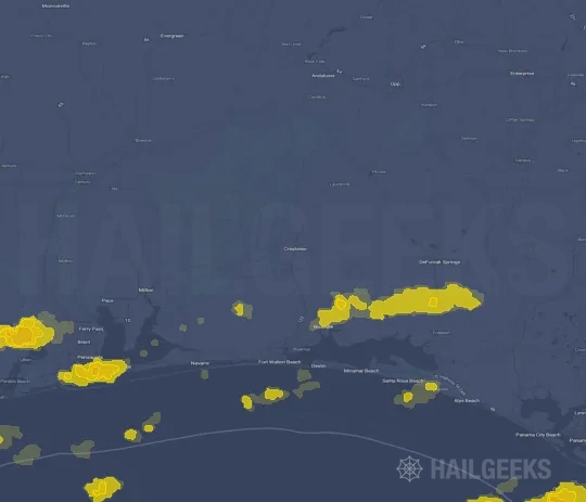 Hail map for Crestview, FL