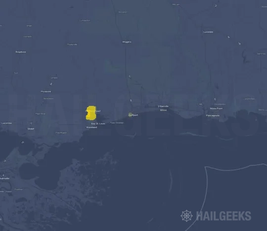 Hail map for Gulfport, MS