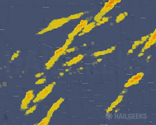 Hail map for Oklahoma City, OK