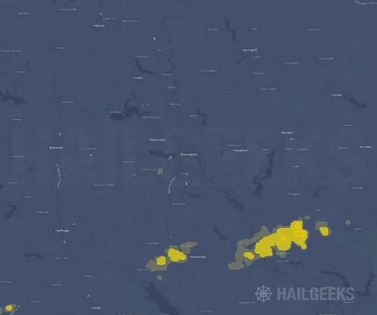 Hail map for Shreveport, LA