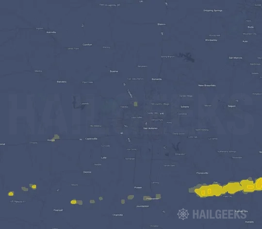 Hail map for San Antonio, TX