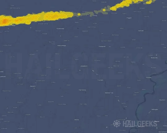 Hail map for Jonesboro, AR