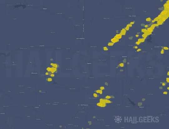 Hail map for Salina, KS