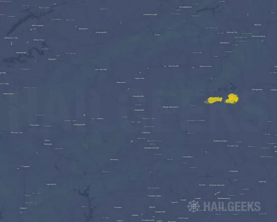 Hail map for Asheville, NC