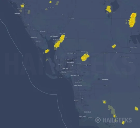 Hail map for Fort Myers, FL
