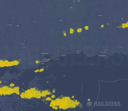 Hail map for Gulfport, MS