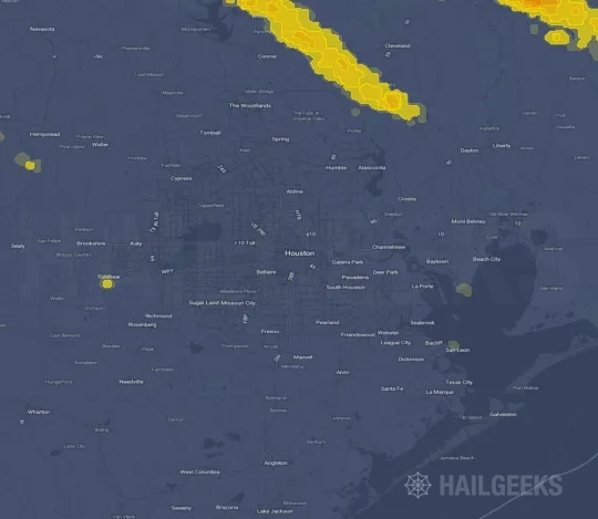 Hail map for Houston, TX