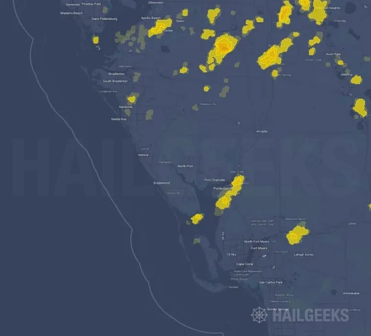 Hail map for North Port, FL