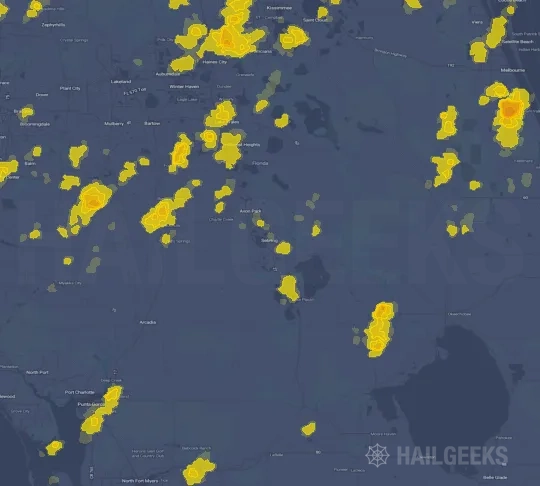 Hail map for Sebring, FL